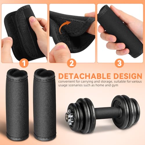 Yardwe 3pcs Detachable Anti-Slip Pull-up Handle Grip Sleeves Protective Pads for Doorway Horizontal Bars Dumbbells Barbells, Black - color: Black