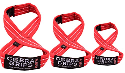 Deadlift Straps Figure 8 Loop Lifting Straps The #1 Choice for Power Lifters weightlifters workout Enthusiasts - color: Red, size: 70 cm Up to 8.0" Wrist Circumference