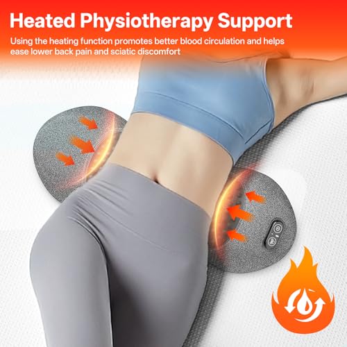 3-in-1 Electric Lumbar Support Pillow for Bed and Chair, Triple Fusion Back Massager with Heated, Vibration and Traction for Lower Back Pain Relief and Spine Support, Gray. - color: Matte Gray