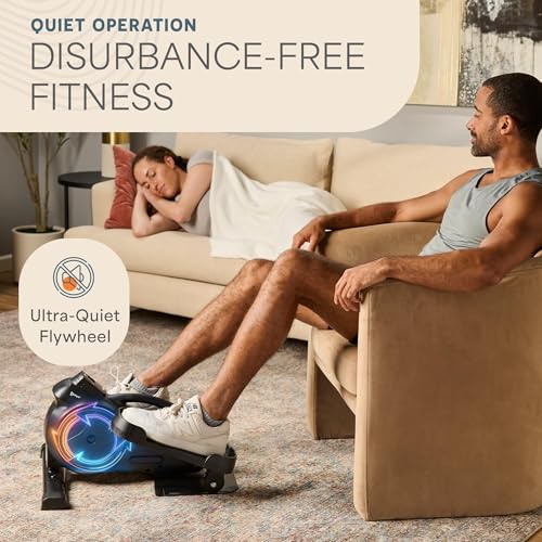 Lifepro Portable Under Desk Elliptical Exercise Machine - Manual Pedal Exerciser for Home Workouts, Muscle Toning, Energy Boost - Mini Foot & Leg Exerciser with Fitness App - color: Black