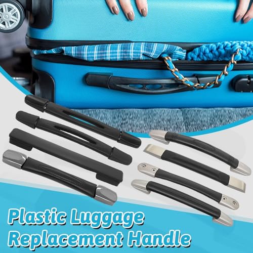 Bztoolbox 2Pcs Luggage Handle 9.06" x 0.98" (L x W) Plastic Pull Handle Grip Replacement 230mm x 25mm for Luggage Suitcase Box Black Tone