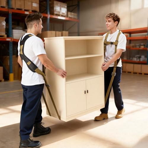 VEVOR Moving Straps, Supports up to 1000 lbs, 2-Person Lifting and Moving System with 2 Harness & 2 Load-Bearing Straps, Adjustable Lifting for Furniture Appliances Mattresses