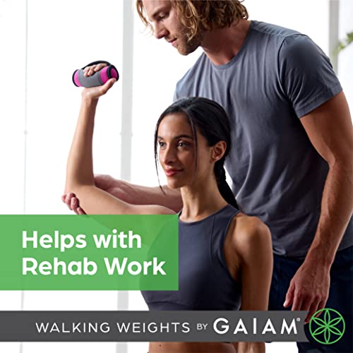 Gaiam Hand Weights for Women & Men Soft Dumbbell Walking Hand Weight Sets with Hand Strap | Ergonomic Hand Strap | Soft Shell | Walking, Running & Aerobics | 2 x 2lb Weights | Low-Impact Training - color: Lime, size: 1 Count (Pack of 6)