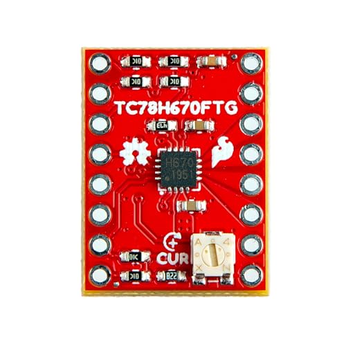 SparkFun Mini Stepper Motor Driver - TC78H670FTG - Compact Driver with breadboard-Friendly 0.1in. Pin -Output Current: 2.0 A (max) - Board Dimensions: 0.6 in. × 0.8 in.