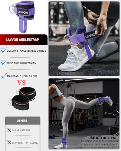 7Pcs-Barbell Pad Set for Hip Thrust - Squat Pad, Bench Press Workout Foam Weight Lifting Bar Cushion,Gym Accessories for Women with Bar Bad,with Gym Ankle Straps,Hip Resistance Bands,Lifting Strap - color: Purple