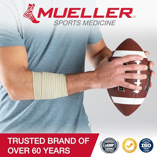 MUELLER Sports Medicine All-Purpose Support Wrap for Men and Women, Adjustable Compression for Joint and Muscle Support, Beige - size: Regular (Pack of 1)