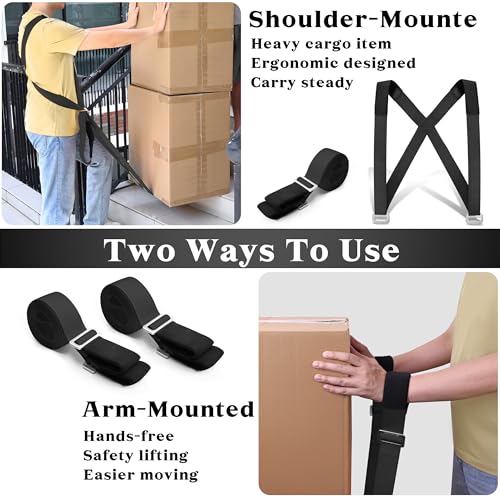 DEYACE Moving Straps 2-Person Lifting Straps for Moving Item up to 800 lbs - color: Z-Black