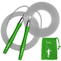 Jump Rope, High Speed Weighted Jump Rope - Premium Quality Tangle-Free - Self-Locking Screw-Free Design - Jump Ropes for Fitness - Skipping Rope for Workout Fitness, Crossfit & Home Exercises - color: Green