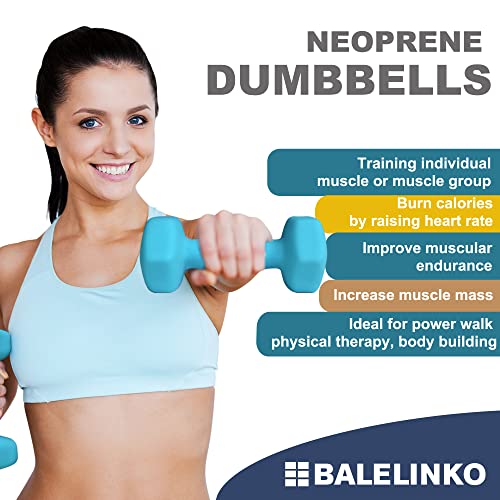 Balelinko Home Gym Equipment Workouts Strength Training Weight Loss Pilates Weights Yoga Sets Weights for Women, Men, Seniors and Youth - color: Black, style: 12 LB, Pair