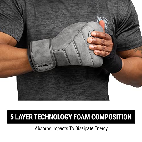 Hayabusa T3 LX Leather Boxing Gloves | Leather Boxing Gloves, Training Gloves Men and Women, Sparring Gloves, Heavy Bag Gloves, 16oz Boxing Gloves, Muay Thai Gloves - color: Slate, size: 12oz