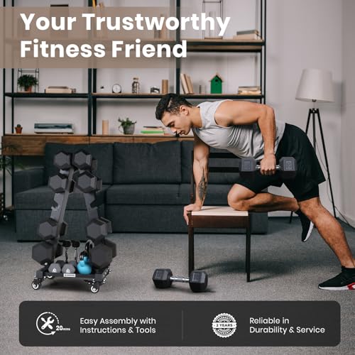 LIONSCOOL Premium Solid Steel Dumbbell Rack Stand Only, A-Frame Portable Weight Storage Organizer with Optional Tray and Wheels, Perfect for Home Gym Fitness Storage (200LBS/300LBS/700LBS Weight Capacity Available) - style: Medium, 300 LBS