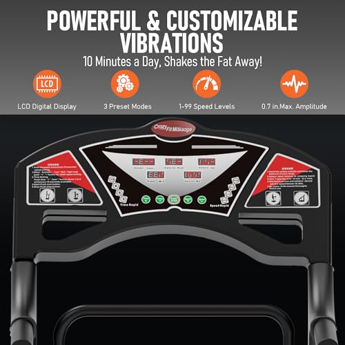 Vibration Plate Exercise Machine with Handles, Full Body Vibration Platform for Home Workout, 99 Speed Levels, Anti-Slip Fitness Machine for Balance, Muscle Toning & Low-Impact Training