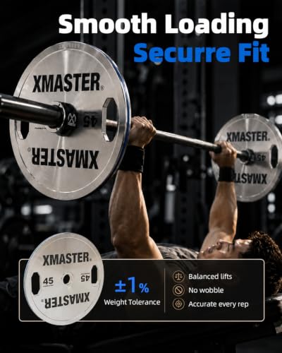 XMASTER FITNESS Hand Grip Chrome Steel Plates - size: 45LB