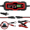 Smart Battery Charger, Maintainer, and Desulfator 6 Amp 6V/12V - for Cars, Trucks, SUVs, RVs- Standard & Absorbed Glass Mat Lead Acid (Wet, STD, AGM) & LiFePO4 Batteries- LCD Display, SAE Connectors