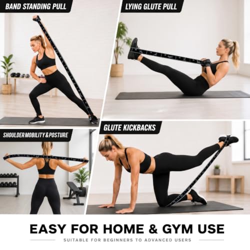 Multi-Loop Fabric Elastic Resistance Band for Working Out – Athlete Grade Heavy Band for Strength Training, Muscle Activation & Pre-Workout Warmup – Gym & Travel Band for Men & Women – 52 Inch