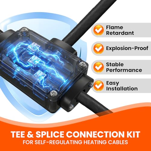 TS-PRO CSA Explosion-Proof Low-Profile Tee & Splice Connection Kit | Self Regulating Roof Gutter Deicing Heat Cable Adapter,Inline Branching Joint - style: TS-PRO