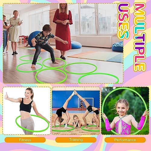 Shappy 6 Pcs Exercise Hoop Detachable Adjustable Plastic Toy Playground Toys Colored Hoop Circles for Teens Games Gymnastics Dog Agility Equipment Party Decor - color: Green, size: 20 Inch
