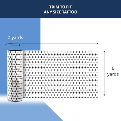 Recovery Aftercare Derm Shield Tattoo Cover Up Patch - Latex-Free & Waterproof Tattoo Aftercare Bandage - Transparent Matte Film - Breathable & Flexible - Promotes Healing & Skin Renewal (6" x 2 yd) - size: 6" x 2 Yard Roll