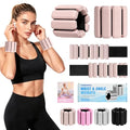 Wrist Weights, 2Pack Adjustable Ankle Weights for Women/Men, Silicone Weighted Bangles for Yoga, Pilates, Running & Walking, Arm & Leg Weights, 2lb - color: Beige