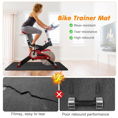 Treadmill Mat Compatible with Peloton Bike, 6mm Thick Exercise Bike Mat for Treadmill and Row Protect Hardwood Floor Carpet - size: 60"L x 30"W x 0.2"Th