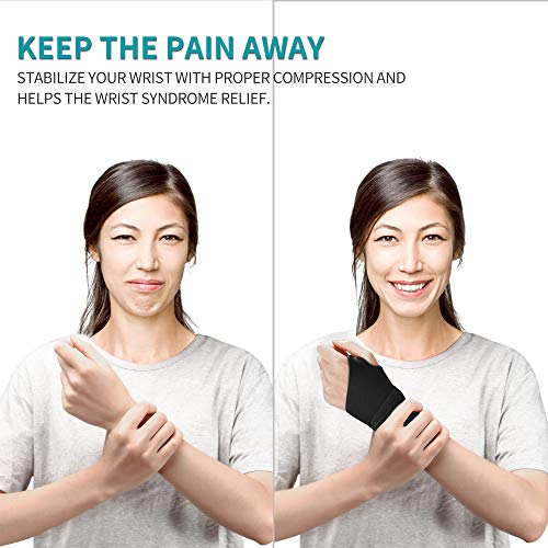 Wrist Brace for Carpal Tunnel, Breathable and Adjustable Wrist Support Brace for Arthritis and Tendinitis, Wrist Compression Wrap for Pain Relief, One Size Fits Left or Right Hand – Single - color: Nude