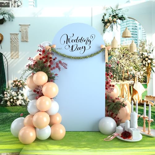 bricia Wedding Arch Backdrop Stand Cover, 5FT Double Sided Stretchy Arch Cover Fitted Wedding Birthday Party Banquet Decoration (Bluemist 60''Lx25.2''W) - color: Bluemist, size: 5FT