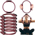 Syhood Pilates Ring 11. 81 Inch Pilates Circle Yoga Ring Magic Lightweight Flexible Workout Equipment for Fitness Physical Therapy Resistance Exercise Arms Legs - color: Light Brown