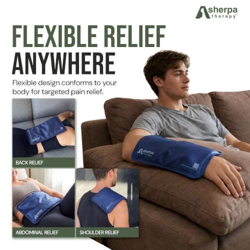 Medium Flexible Gel Ice Packs Reusable - Hot and Cold Soft Ice Packs for Injuries Reusable for Ankle, Arm, Foot, Leg, Back Pain Relief - 8" x 12" - Blue - size: Medium, style: Blue