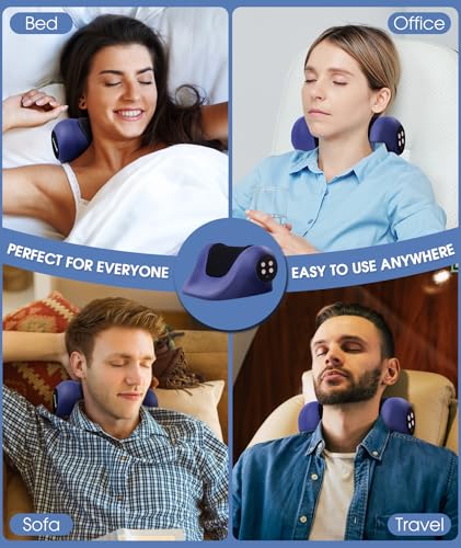 Neck Stretcher Cervical Traction Device,3 Adjustable Modes Neck Traction Device Portable Wireless Heated Neck and Shoulder Relaxer Corrector Pillow for TMJ Pain Relief and Cervical Spine Alignment