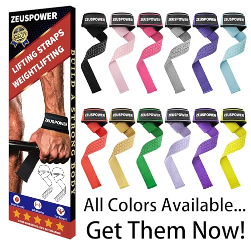 Lifting Straps Wrist Straps for Weightlifting Gym Straps Weight Lifting Deadlift Workout Women Men Dumbbell Straps for Hand RDL Strap Exercise Straps Dead Lift Cotton Neoprene Padded Zeus Power - color: 08-Sand Silicone