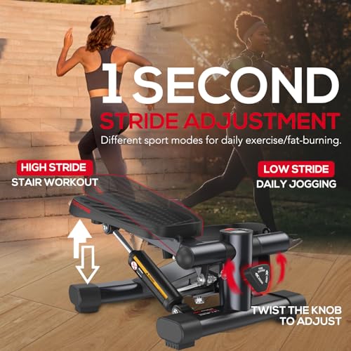 Keppi Fitness Stair Stepper, Steppers for Exercise at Home, Stepper with 2 Pairs of Resistance Bands for Efficient Cardio - Fitstep Series - style: FITSTEP500