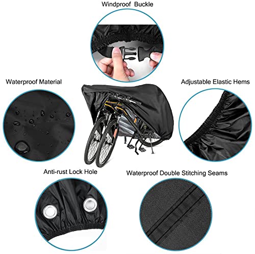Szblnsm Bike Cover for 1, 2 or 3 Bikes Outdoor Waterproof Bicycle Covers 420D Heavy Duty Ripstop Material Offers Constant Protection for All Types of Bicycles All Through The 4 Seasons - size: XL for 1 or 2 Bikes