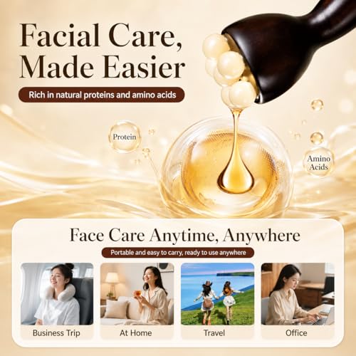 Eye Massage Tool, 2pcs Sandalwood Eye Massager Tool with 5 Smooth Horn Beads, Dual-End Eye Roller Tool for Puffy-Looking Eyes, Eye Massage Stick for Face and Under Eye Self Care - color: Black Wood Tone