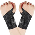 2 Pack Wrist Support Brace for Carpal Tunnel Pain Relief, Ulnar Wrist wraps for Tear, Repetitive Wrist Use Injury, Ultra Thin Soft Elastic Seamless Printing Design Fit Left or Right Hand, Small and Medium Hands Sizes