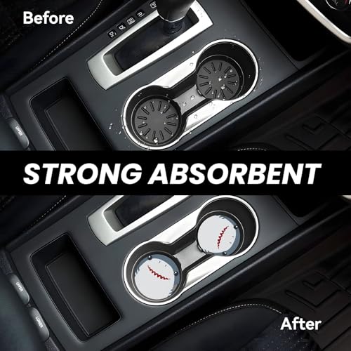 Shark Car Coasters for Cup Holders, 2 Pack Absorbent Ceramic Drink Cup Coaster for Women Men, Auto Interior Accessories - color: T24