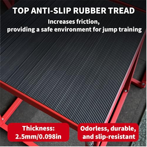 Hetoy Metal Plyo Jump Box for Home Gym, Steel Plyometric Training Box with Anti-Slip Top, Exercise Step Platform for Jump & Strength Training - size: 12 inch