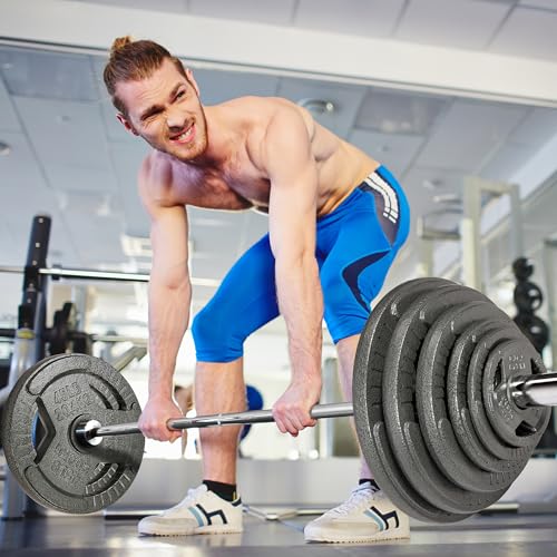 Signature Fitness 2-Inch Cast Iron Barbell Sets - size: 170LB Set