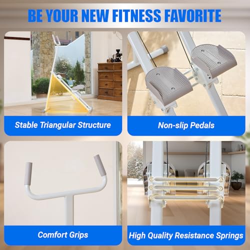 YYJO Foldable Stair Stepper 3 Adjustable Resistance Stair Climber with Handle Bar Cardio Exercise Machine for Home - color: White with Resistance