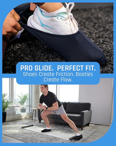 Slide Board Booties - X- Large Elastic Fit for Men 12–17, Women 14–19 - Hand Sewn in Chicago - Reusable Glide Slippers for Any Slide Board - Durable Training Accessory - size: X-Large