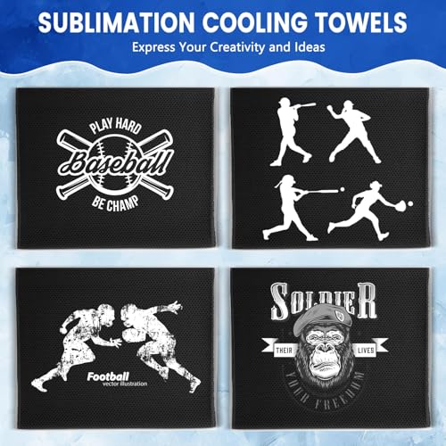 Hosuly 100 Pack Cooling Towels, 40"x12" Cooling Towels for Neck and Face Breathable Soft Chilly Sweat Rag Microfiber Sport Rags for Gym Yoga Golf Running - color: Black