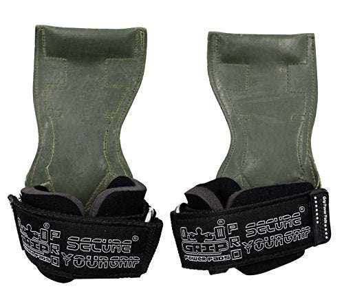 Lifting Grips PRO Weight Gloves Heavy Duty Barbell Gymnastics Straps Alternative to Power Hooks Deadlifts Adjustable Neoprene Padded Wrist Wrap - color: Green Rubber, size: Medium 6.50"-7.50" Standard Wrist Size