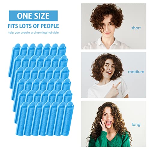 Syhood 43 Pcs Foam Sponge Hair Rollers Women 0.59 Inch Soft Sleeping Curlers Flexible Sponge Curler Tool and Rat Tail Comb for Hair Styling Hairdressing Overnight Curl and Volume(Dark Blue) - color: Dark Blue