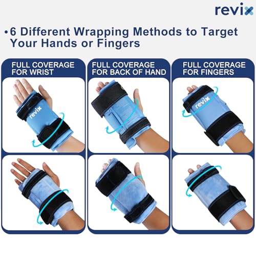 REVIX Wrist Ice Pack Wraps for Carpal Discomfort Soothing (2-Piece Set) Reusable Gel Hand Ice Packs, Cold Pack with Cold Compress, Promote Flexibility and Reduce Fatigue - style: Blue-2packs