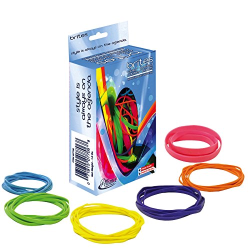 Alliance 07706 Brites Pic-Pac Rubber Bands, Blue/Orange/Yellow/Lime/Purple/Pink, 1-1/2-oz Box (Pack of 2) - size: Assorted Sizes (Pack of 2)