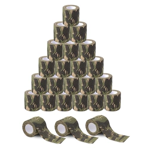 Sensi Wrap Grip Cover Sports Self Bandage Rolls 2-inch x 5-Yards 24pcs (Jungle Camo) - color: Camo