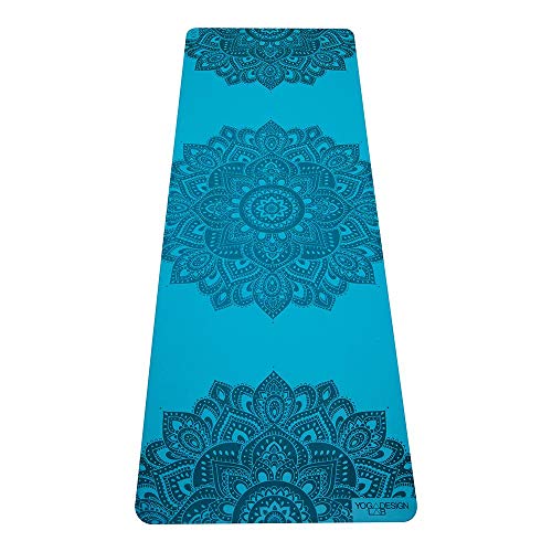 YOGA DESIGN LAB | The Infinity Mat | Luxurious Non-Slip Design Provides Unparalleled Grip to Support and Align You Beautifully | Eco-Friendly | w/Carrying Strap! - color: Mandala Aqua, size: 5mm