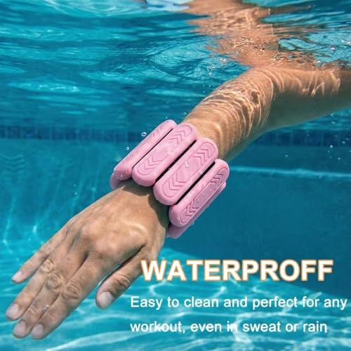 Wrist & Ankle Weights for Women Men, 1lb/2lb/4lb Set of 2 - Adjustable Wearable Weighted Bands, Waterproof Silicone Arm & Leg Weights for Pilates, Yoga, Walking, Dance, Home Workout & Gym - color: Pink, size: 1lb each weight (2lbs Pair)