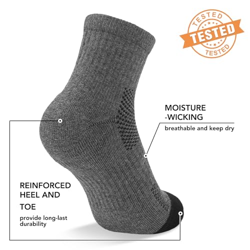 5 Pairs Copper Compression Socks for Women & Men - Ankle Plantar Fasciitis Arch Support Running Socks for Athletic - color: 04 a Dark Gray, size: Large-X-Large