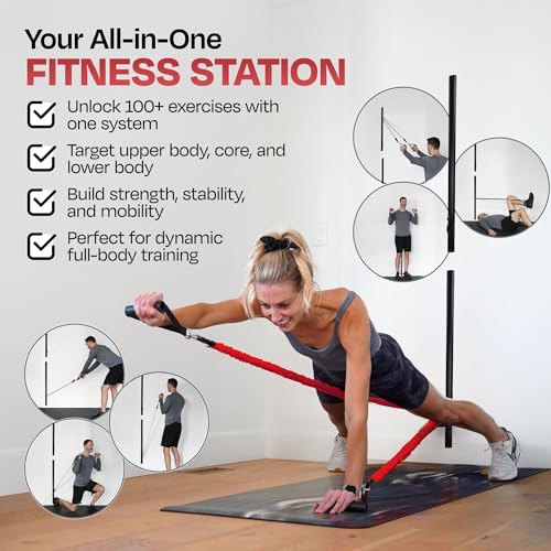 Aluminum Wall-Mounted Anchor Fitness System - Adjustable, Multi-Functional, Space Saving Home Gym Solution for Strength Training, Workout Goals | 100+ Exercises, Easy Installation, 300lbs Capacity - color: Pack of 2 - Black