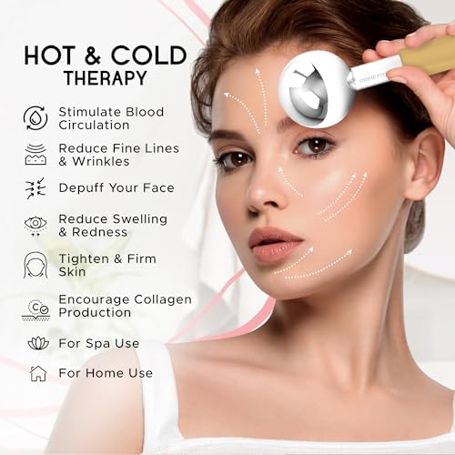 Ice Globes for Facials | Unbreakable Steel Cooling Roller | Cryo Sticks for Face | Massager for Face Neck & Eyes | Skin Care for Dark Circles, Puffiness, Wrinkles, Collagen Production (Gold) - color: Gold